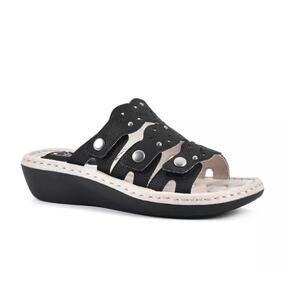 Cliffs by White Mountain Caring Slide Sandal in  Black Smooth Size‎ 9 M New